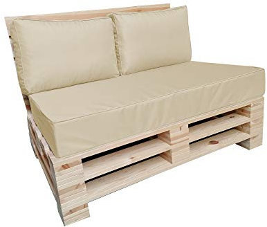 chilly pilley Palettenkissen Wasserdicht Keder Naht Palettenauflage Wasserfest Gartenkissen Wasserabweisend Palettenpolster Abnehmbar mit Reißverschluss Sofaskissen (3er Set, Creme)