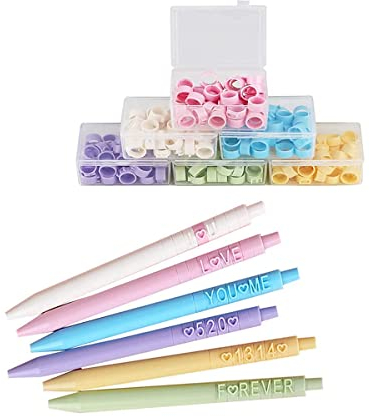 DIY Creative Letter Pen Set mit englischen Zahlen, Macaron 6 Farben Süße Stifte Kawaii Pen Coole Stifte Lustige Versenkbare Gel-Tintenstifte Kugelschreiber 0,5 mm schwarze Tinte