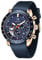 BY BENYAR - Reloj para Hombre, Impermeable, cronógrafo Luminoso, clásico, Relojes de Pulsera de Piel, Gran Esfera Fecha, analógico, para Hombre, Regalo Elegante, Azul, Rubber, Correa