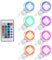 Lixada 8PCS RGB LED Kabinett Licht Installationssatz mit Fernbedienung für Bücherschrank Wandschrank, Dünne Runde Form Unterbauleuchte Farbändernde Dimmable Helligkeit Justierbar