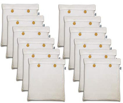 Clarkia Coprisari in cotone riutilizzabile (set da 24) per riporre e organizzare borse per guardaroba (40,6 x 35,6 cm, beige)