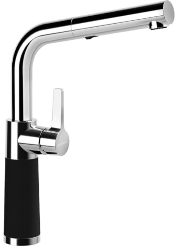 Schock 557120NGT Küchenarmatur SC-540 Night – schwarze Hochdruck Armatur CRISTADUR mit ausziehbarer Schlauchbrause