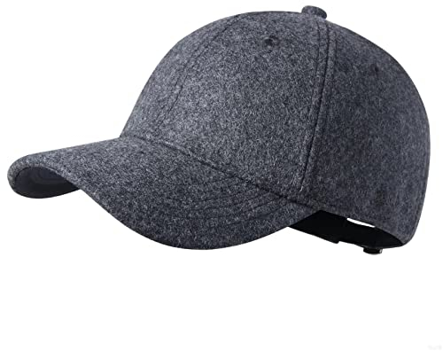 GADIEMKENSD Winter Baseball Caps Wool Dad Hat Warm Trucker Hats Work Cap Workout Thick for Mens Womens Clothing Sport Novelty The Dem En Apparel Fabric Men Woolen Unstructured, Deep Gray M