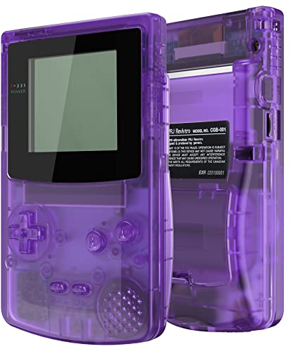 eXtremeRate Full Gehäuse&Tasten für Gameboy Color, DIY-Ersatz IPS Ready Upgraded Case Hülle für gbc OSD IPS&Reguläres IPS&Standard-LCD(Transparent Lila)-KEIN Konsole&IPS-Bildschirm