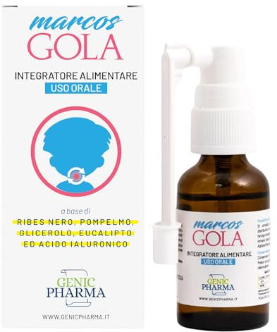 Marcos Gola, Dona sollievo e benessere alla gola, Spray uso orale, Utile in tutti gli stati infiammatori di gola e del cavo orale