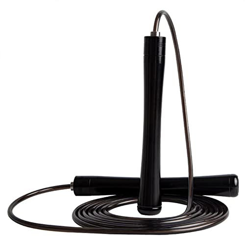 LTLCLZ Speed Jump Rope Professionelle Männer Frauen Gym Stahldraht Springseil Einstellbare Fitnessgeräte Muscle Boxing Training,Schwarz
