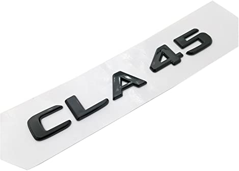 DCALU 3D Matte schwarz Cla 45 Auto Emblem CLA45 Auto Trunk Hinterbuchstaben Word Emblema Abzeichen Aufkleber Auto Turbo Logo for Mercedes Passform for Benz Amg Auto Emblem Briefe