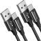 Baiwwa Cable USB A USB C Carga Rapida 1M, 2Pack Cabo Cargador USB Tipo C Cabo para Samsung Galaxy S25 S24 S23 S22 Plus A15 A16 A56 A55, para iPhone 15 16 Pro -Negro