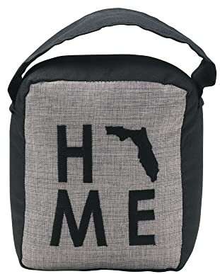Elements Florida Home Sentiment Fabric Door Stopper, Gray and Black
