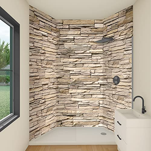 yourplate Duschrückwände mit individueller Größe (3 Rückwände – Premium Matt – bsst12) – Duschrückwand Alu mit Feuchtigkeitsschutz – Rückwand Dusche zur einfachen Montage