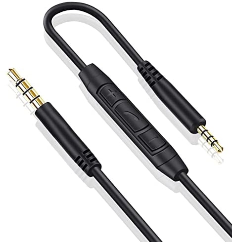Replacement Audio Cable for Bose Headphones Cord Wire 3.5mm to 2.5mm Compatible with Bose 700 Quietcomfort QC25 QC35 QC35II QC45 OE2 OE2i SoundTrue JBL Tune 710BT with in-line Mic & Volume Control