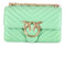 Pinko Damen Love One Mini Dc Sheep Nappa Chevron Tasche, T36q_Mintgrün-Antique Gold