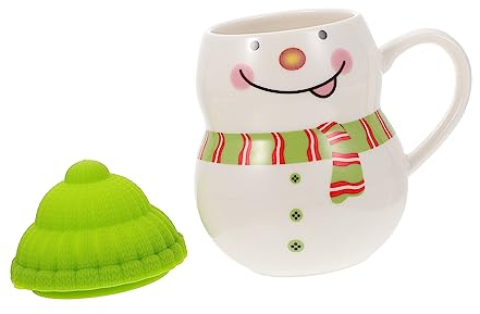 UPKOCH 1 Satz Schneemann-becher Morgenbecher Weihnachtself- Becher. Karikatur- Keramik- Becher. Lustiger Tasse Schneemann- Kaffeetasse Neuheit Becher Erdfarben Kieselgel Kind Lipgloss