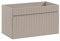 Meuble de lavabo 80 cm Iconic Cashmere, Meuble de salle de bain suspendu, Armoire de salle de bain avec comptoir, portes ondulées, couleur cachemire (meubles uniquement)