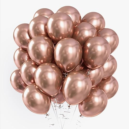 XEANCO Balloons 50 Pcs, Beautiful 10 inches Latex Balloons, Party Balloons, Wedding Balloons for Decoration, Perfect for YOUR beautiful Parties, Birthdays (Rose Gold-50 Pcs), XB-1
