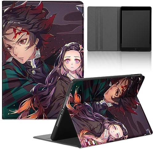 Tablet Hülle für Apple iPad (2020)/8th Gen/7/9th Gen 10.2 Zoll, Anime Kamado Tanjirou Inosuke Junge Cover, Schutzhülle PU Leder Flip Multi-Winkel Verstellbar Ständer Tablet Folio
