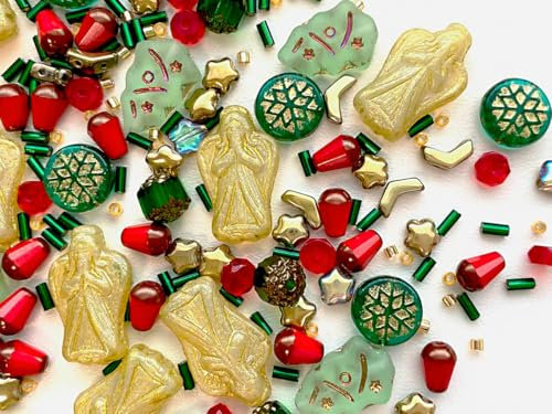 65g Einzigartiger Mix aus tschechischen Glas- und japanischen Miyuki 10/0 Delica-Rocailles-Perlen, Schmuck- und Armband-Herstellungsset, Weihnachtsanhänger