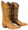 itrimaka Stivali da Cowboy da Donna, Stivali da Donna Vintage Ricamati Floreali, Stivali da Cavaliere Stivali Alti con Tacco Blocco, Comodi Stivaletti da Passeggio per l'Equitazione