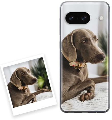 Google Pixel 8 Hülle personalisiert mit Foto. Handyhülle aus Silikon selbst gestalten Google Pixel 8. Geschenke personalisiert für Frauen, Mann, Kinder,Valentinstag, Weihnachten