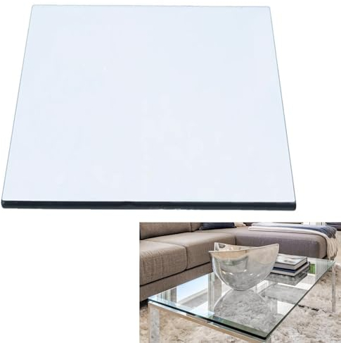 SXKJQER Glasplatte Eckig Glastisch Tischplatte Aus Gehärtetem Glas Tisch Glasscheibe 8mm Dick, Outdoor Glastisch, Tempered Glass DIY Table, Kratzfest, für Esstisch, Couchtisch, Bürotisch(100x100cm)