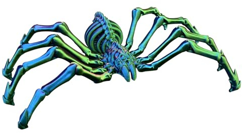FLUEFOWL Giant 3D gedruckte Spinne, 3D gedruckte gelenkige ausziehbare Spinne, Kristallspinne Fidget-Spielzeug für Erwachsene, Mystery-Spinne für ADHS/Autismus (Regenbogenfarben)