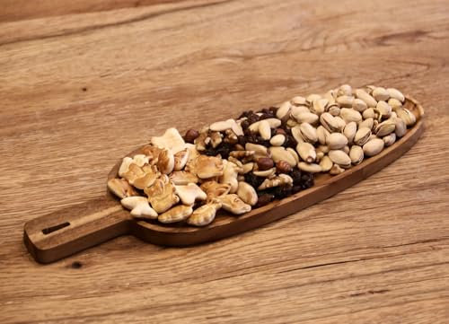 deccaro Piatto da portata in legno di acacia di alta qualità, ovale, lungo, 38 cm