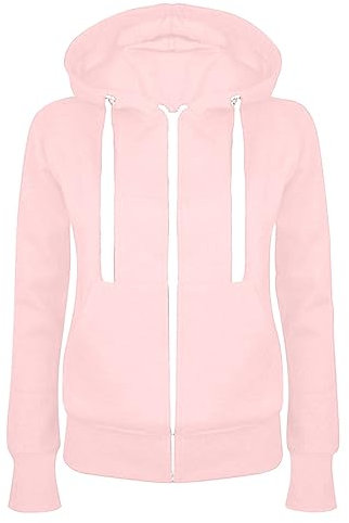 Zip Up Hoodies for Women, Ladies Jackets Full Zip Plain Fleece Essential Hoodie Sweatshirts Drawstring Hooded Pullover Tops Casual Sweater with Pockets Loungewear Outerwear