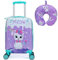 2tlg Kinderkoffer Nackenkissen, Kindertrolley, Kindergepäck, Katzen Kinder Kofferset Handgepäck Reisegepäck Hartschalenkoffer für Mädchen