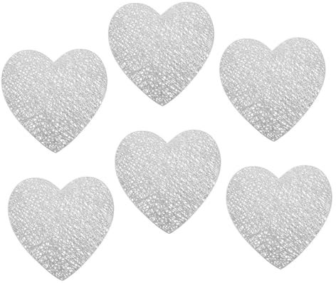 CIYODO Tovagliette A Forma Di Cuore Resistenti Allusura - Set Da 6 Pezzi - Perfette Per La Casa E Gli Eventi