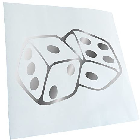 Kiwistar - Autoaufkleber - Chrom - 12x8cm Würfel - Heckscheibe Auto Aufkleber wetterfest für Kfz LKW Mofa Truck - Sticker außen selbstklebend Tuning Zubehör für Fenster Fahrzeug Scheibe