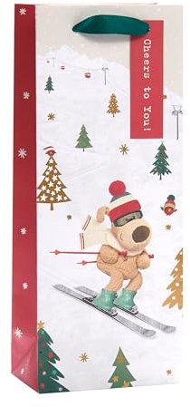 Boofle Christmas Bottle Gift Bag Festive Xmas Gift Wrap Gifting Accessory 563999