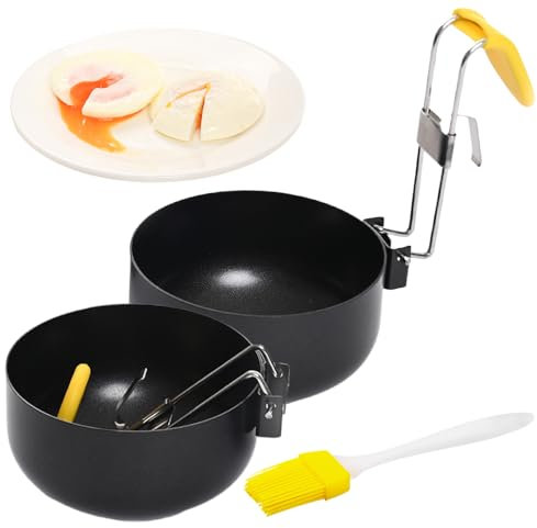Stainless Steel Egg Cooker,2 PCS 2025 New Electric Collapsible Hang Ear Egg Boiler Non-stick Egg Poacher Boiler Ring, Poached Egg Moulds, for Perfect Boiled Eggs for Kitchen Gadgets (1 Set)