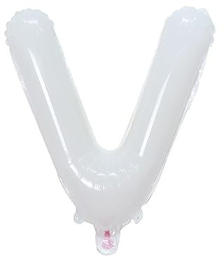 40 cm weiß Folienballon Buchstabe V zur Heliumbefüllung