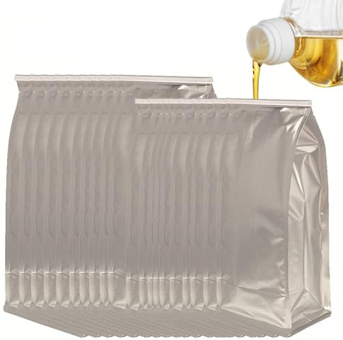 Grease Container | Leak-Proof Oil Disposal Container | 20pcs Waste Oil Garbage Bag | Cooking Oil Can with Strainer | Grease Kitchen Fat Storage for Storing Liquids Oils