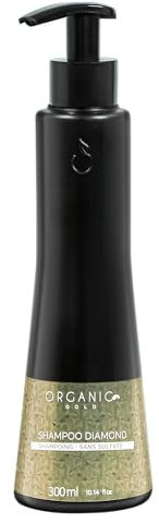 Organic Gold Diamond Shampoo 300 ml – Made in Brazil – ohne Sulfate – sanfte Reinigung & Ernährung – Arganöl & Murumuru – für alle Haartypen – brasilianische Glättung