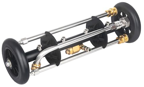 DUSICHIN Undercarriage Cleaner Water Broom Pressure Washer Attachment, 15 Inches Undercarriage Washer, Pressure Washer Under Car Cleaner 4 Extension Wands 4 Spray nozzles with Garden Hose Adapter