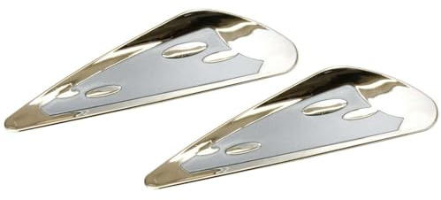 RECAMBO Design Scheibenwischer Spoiler Andruckverstärker Universal Chrom-Silber - aerodynamischer Andruckverstärker - verbessertes Wischbild bei Tempo - universell - werkzeugarme Montage - wetterfest