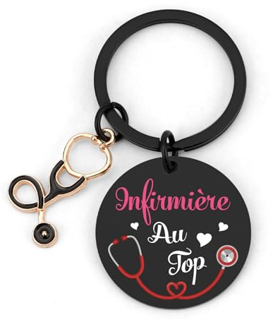 Cadeau Infirmière Femme Homme D'école Fin D'année Porte Clé Aide Soignante | Accessoire Materiel Porte Clef Cadeaux Infirmiere Medecin Collegue Amie Retraite Anniversaire Original Et Amusant Porte-Clés