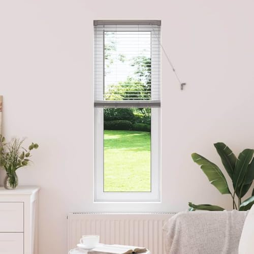 Schrank Rollo Rolladen Fenster, Fensterjalousie mit Vorhängen Silber Aluminium für Fenster und Türen