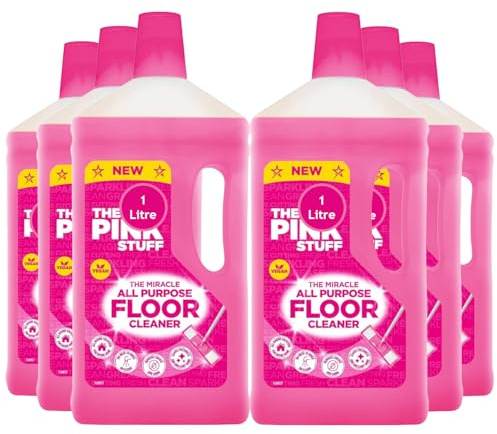 Pink Stuff Miracle All Purpose Floor Cleaner 1L x6 Powerful Multi-Surface Floor Cleaner for Stubborn Dirt Stains Long-Lasting Fresh Scent Safe for All Floors Easy Effective Cleaning
