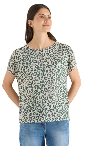 Cecil Shirt im Leinen-Look mit Leo-Print Macadamia beige M