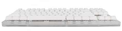 EIMSOAH Teclado Mecánico con Panel de Vidrio Transparente, Teclado Plug and Play Retroiluminado RGB de 87 Teclas para Juegos de PC (Interruptor Amarillo)
