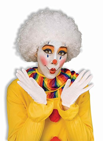 Forum Novelties Unisex Afro Perücke/Sortiert Farbe Clown Perücken, weiß, One Size