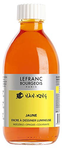 Lefranc Bourgeois NAN-KING - Tinta Para Dibujo Y Caligrafía, 250 ML, Amarillo