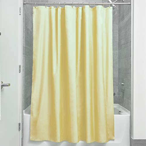 iDesign Mildew-Free Water-Repellent Fabric Shower Curtain, 180 x 180 cm - Yellow