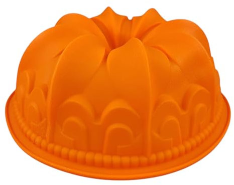 GMMH Gugelhupf Backform aus Silikon (D1, Orange) Silikonbackform Blume Backform, Gugelhupfform, Kuchenform aus Silikon, Form, Silikonform, Brotbackform Obstbodenform Marmorkuchen Rührkuchen