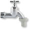 derClou24 Ventil Auslaufventil 1/2 Zoll Messing matt-verchromt mit Knebel-Oberteil, silber