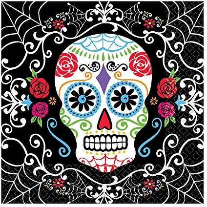 Amscan International ltd 711519 Day of The Dead Luncheon Paper Napkins 33cm-36 Pcs, 33 cm