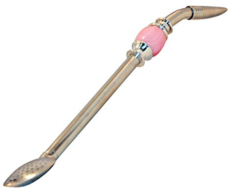 RECHERE Acero inoxidable Yerba Mate Tea Bombilla Calabaza Beber Filtro Plata Rosa