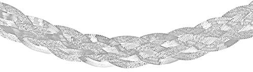 Tuscany Silver Damen Fischgrätkette Halskette Sterling Silber Gemustert Poliert Sechs Strang Geflochten 43cm/17zoll